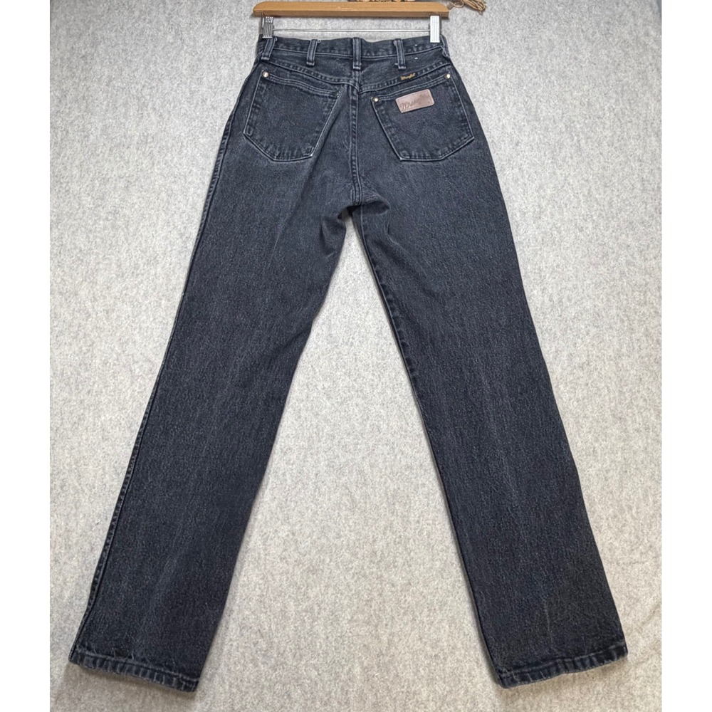 Wrangler Vintage High Waisted Black Straight Leg Jeans Made in USA Sz 8 Western